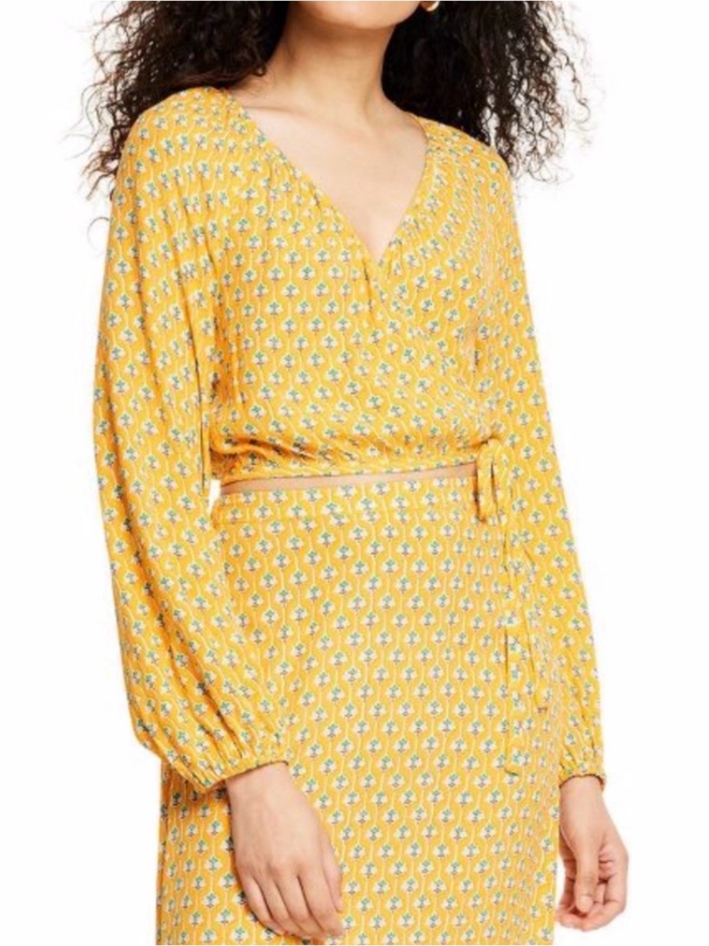 Dainty Lotus Print Wrap Top - RHODE x Target Yellow/Turquoise